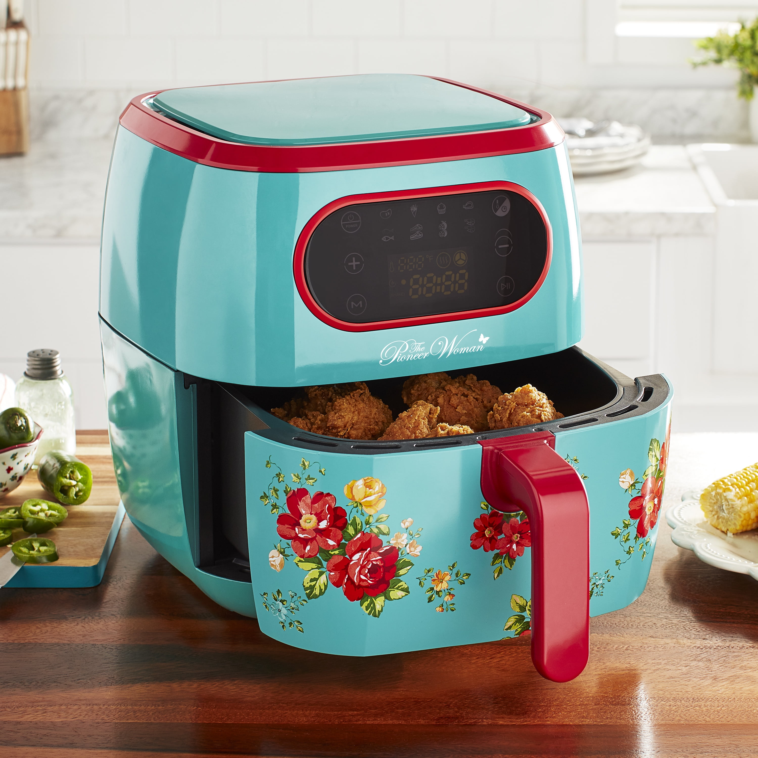 Pioneer Woman Vintage Floral Air Fryer, 6.3 Quart