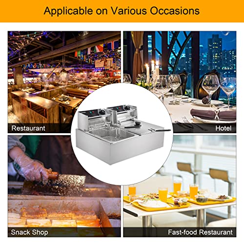 22.8QT Electric Deep Fryer with Dual Baskets