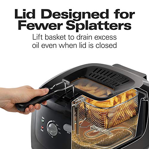 Hamilton Beach Electric Deep Fryer, Easy Clean, 8 Cups, Black