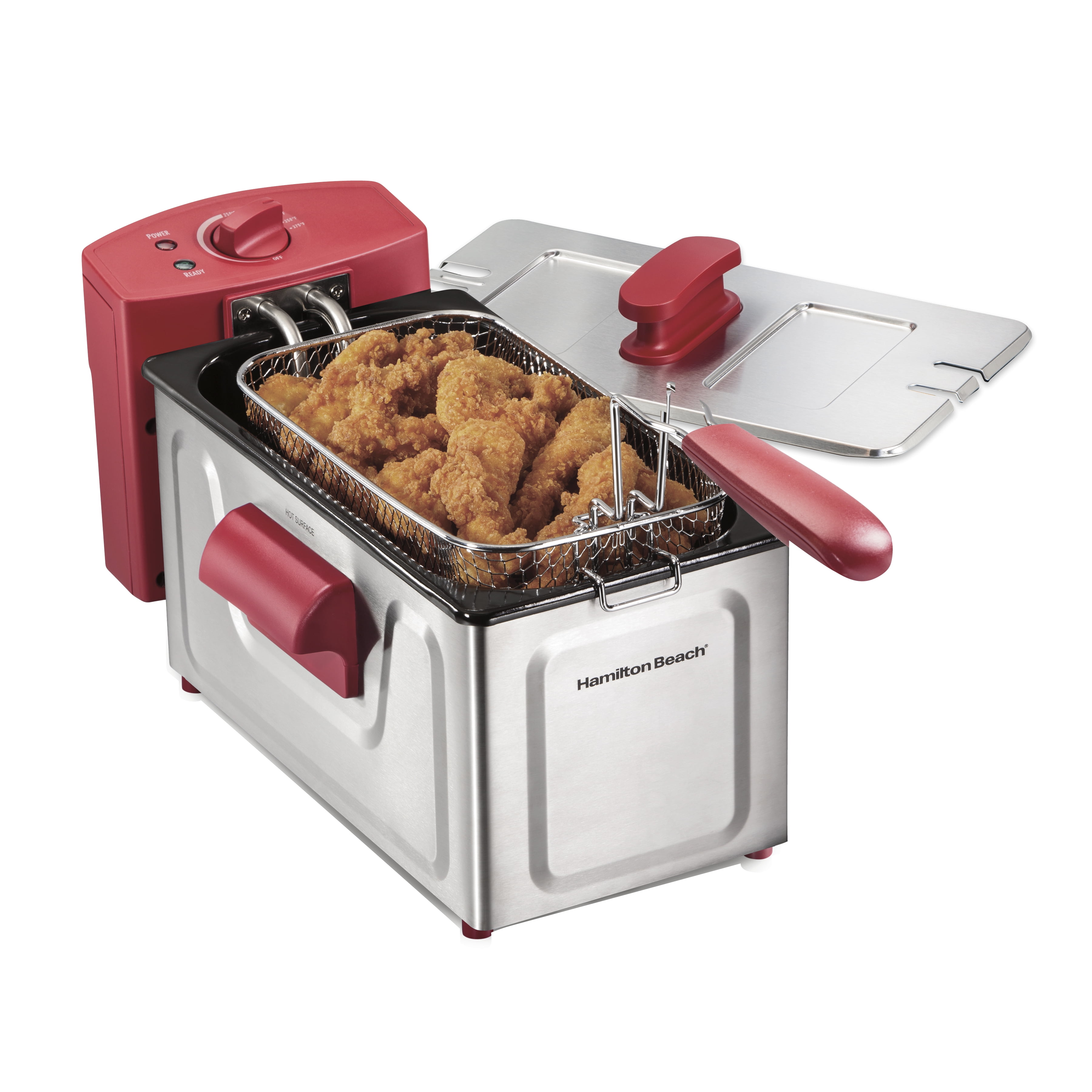 Hamilton Beach Family-size Cup Deep Fryer, Red