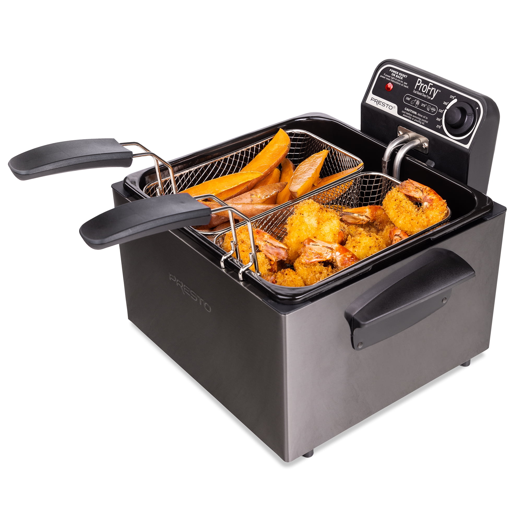 Presto Dual Basket Black Deep Fryer