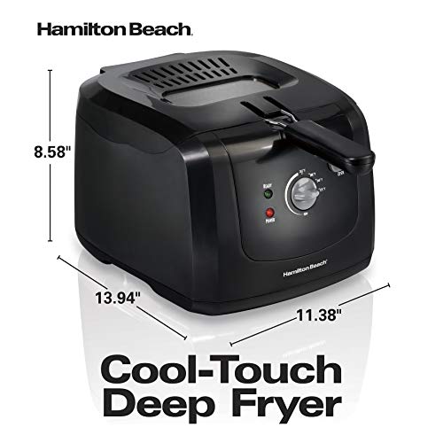 Hamilton Beach Electric Deep Fryer, Easy Clean, 8 Cups, Black