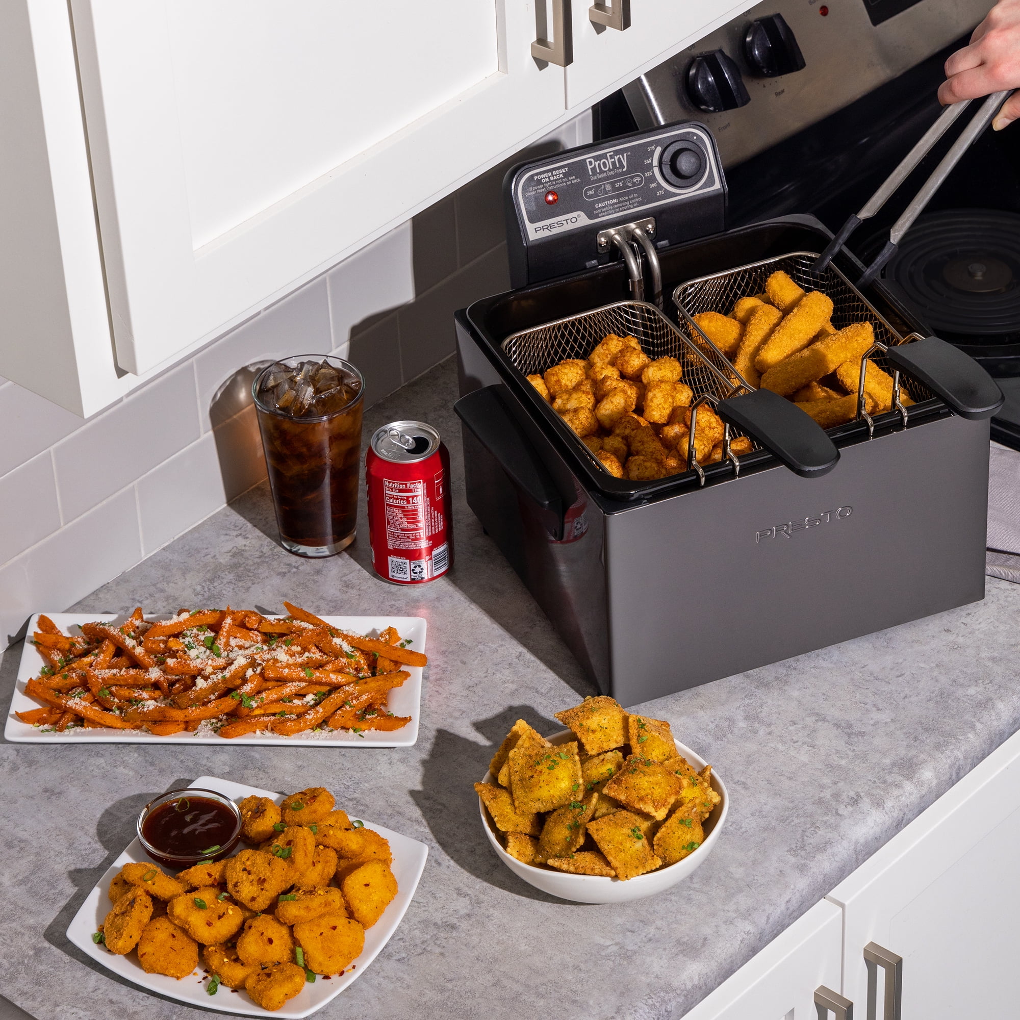 Presto Dual Basket Black Deep Fryer