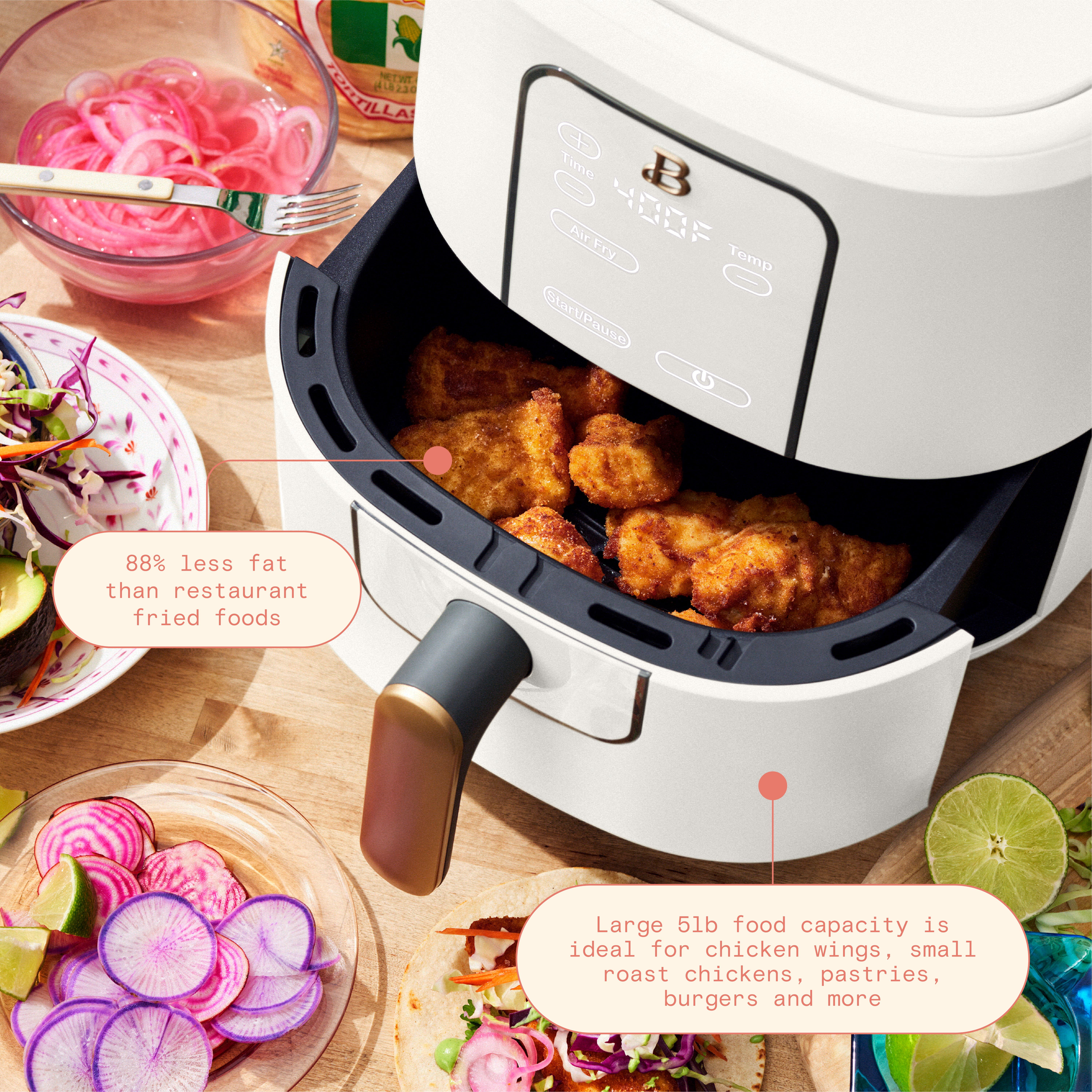 White Icing Touchscreen Air Fryer 6 Quart