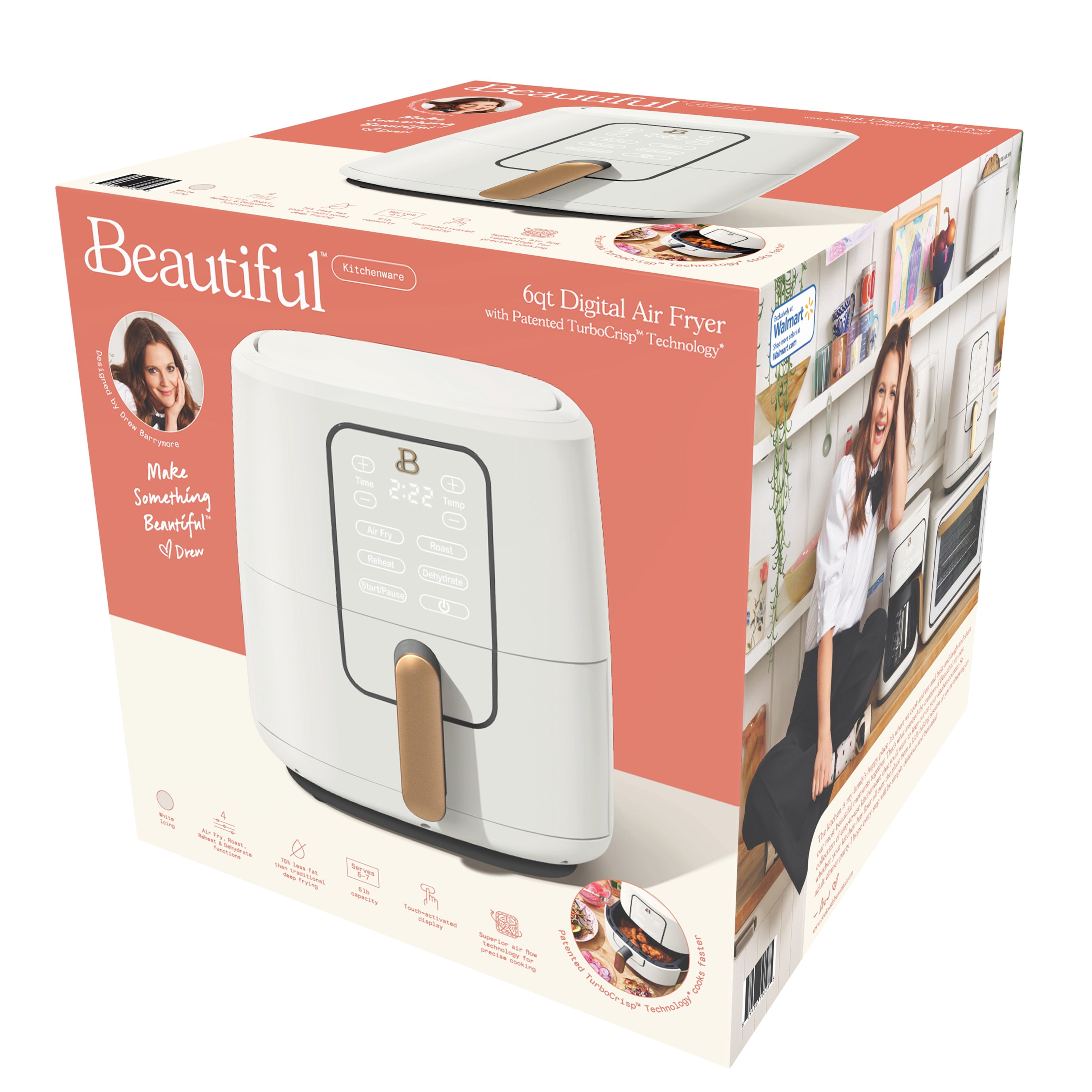 White Icing Touchscreen Air Fryer 6 Quart