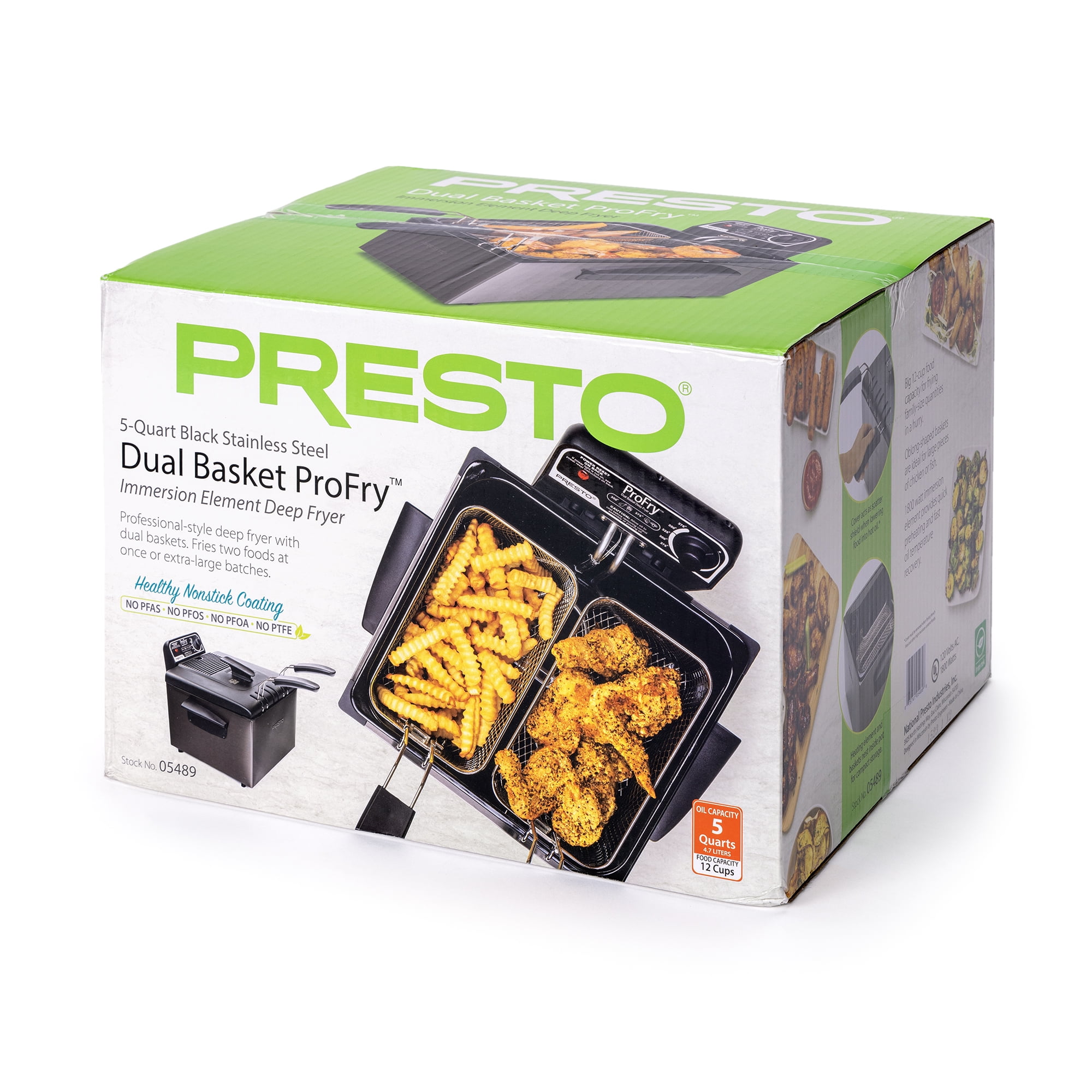 Presto Dual Basket Black Deep Fryer