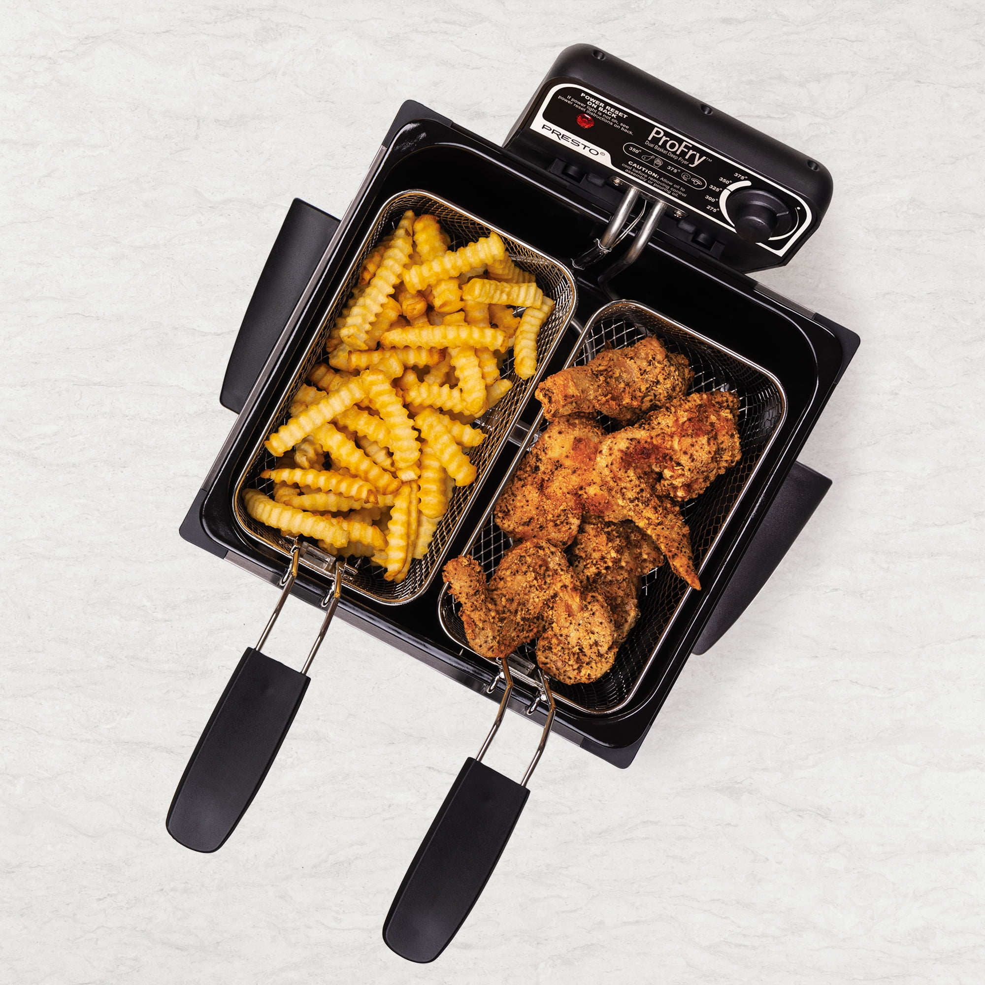 Presto Dual Basket Black Deep Fryer
