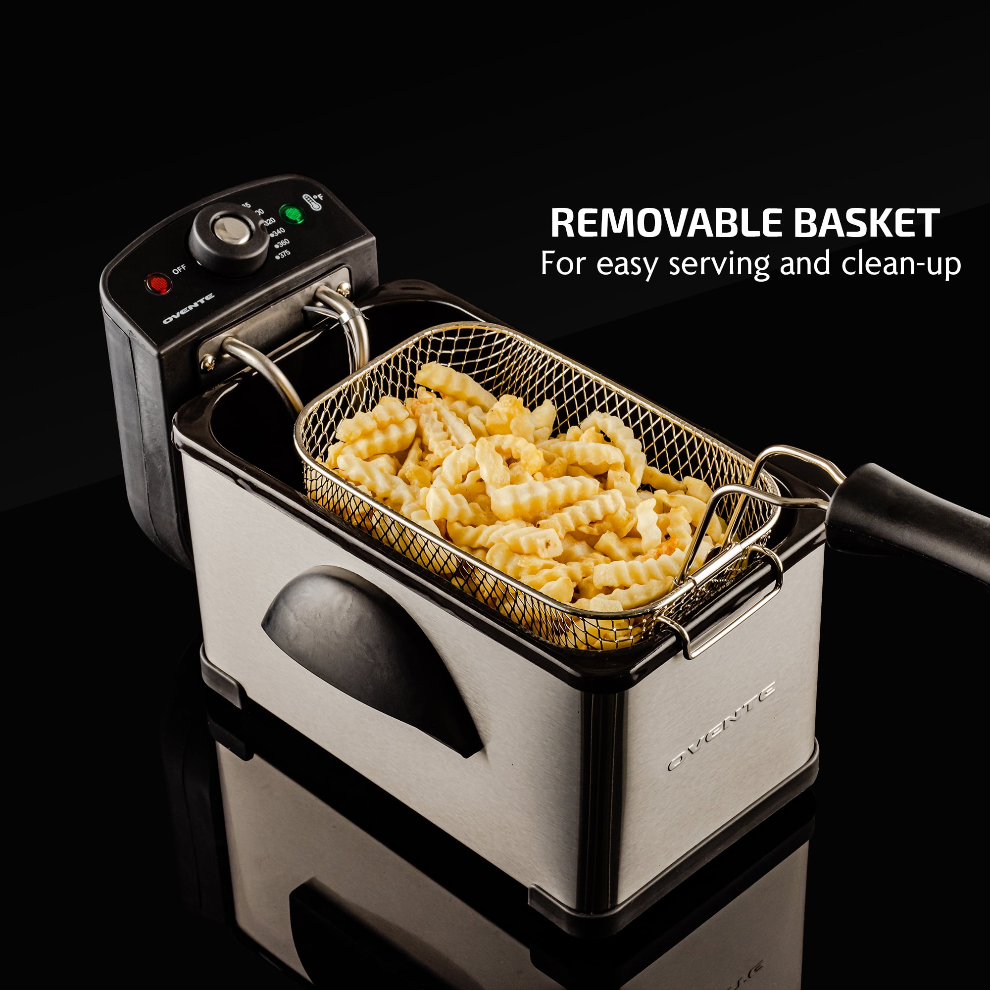 OVENTE 2L Electric Deep Fryer with Lid