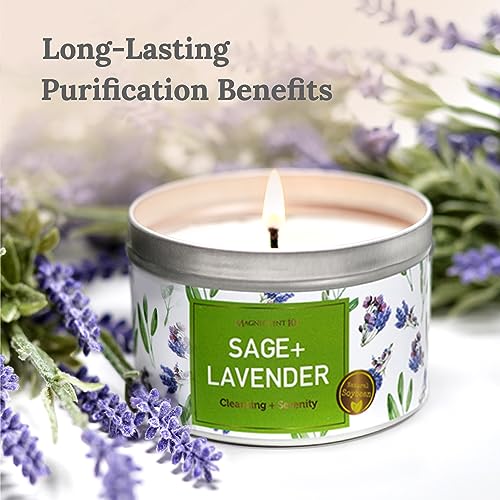 Sage and Lavender Candle for Energy Cleansing