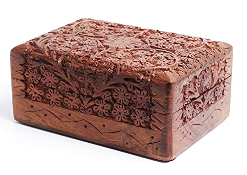 Rosewood Tarot Card Storage Box and Organizer