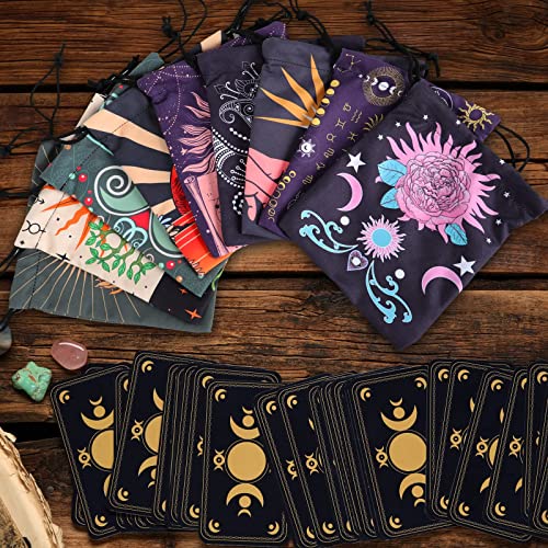 9 Pcs Tarot Card Velvet Storage Bags Set
