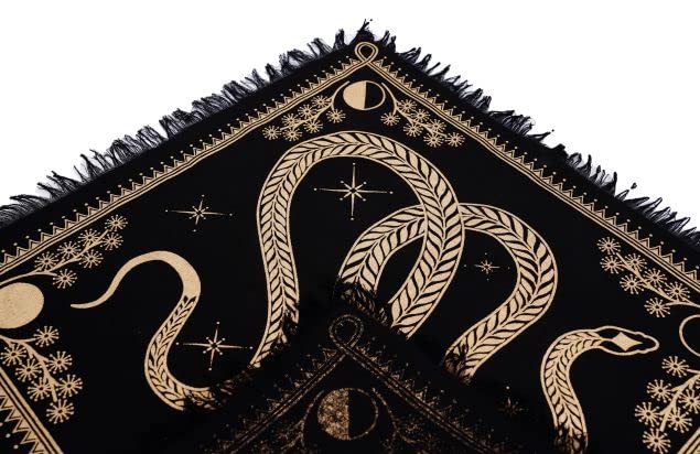 Golden Snake Tarot Table Cloth - 18x18 Inches