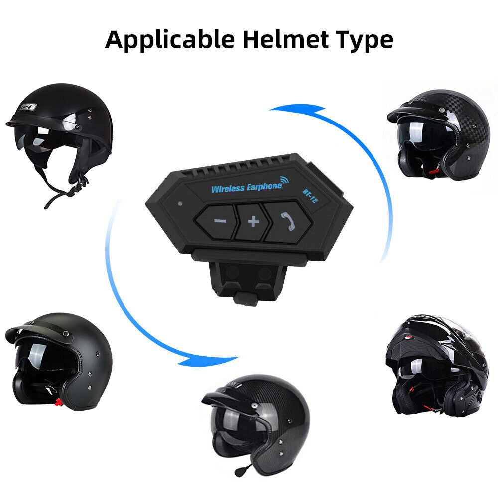 Wireless Bluetooth Motorcycle Helmet Headset BT-12