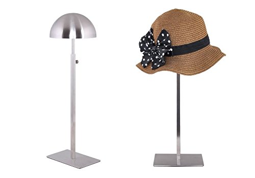 Metallic Helmet Display Stand with Brushed Finish