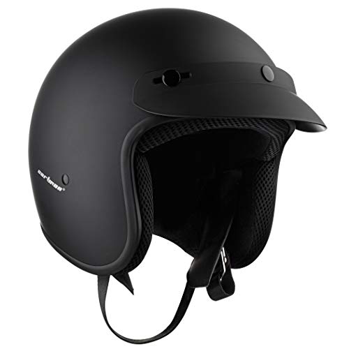 Cartman Half Face Motorcycle Helmet - Matte Black