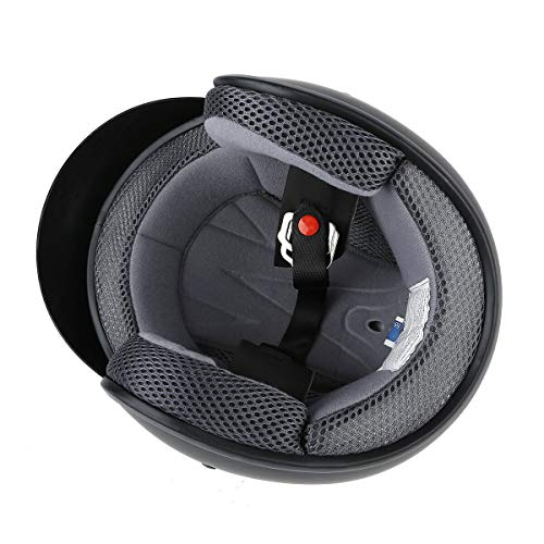 TCT-MOTORPARTS Matte Black 3/4 Open Face Helmet