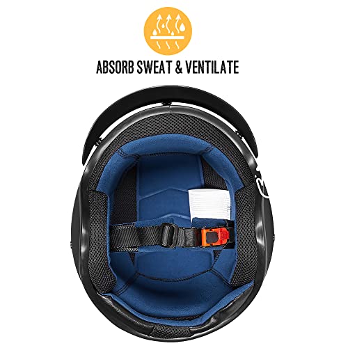 ILM Retro 3/4 Open Face Motorcycle Helmet