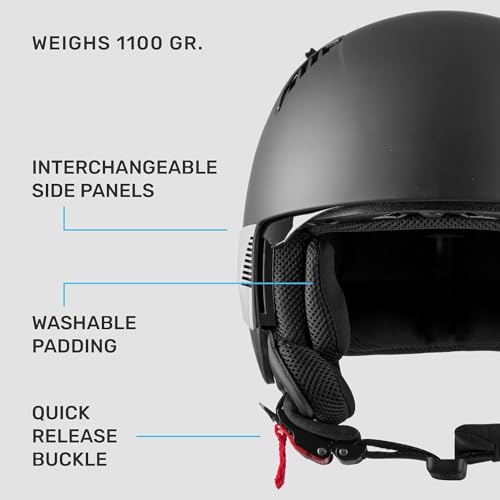 Westt Rover Jet Open-Face Motorcycle Helmet - Black