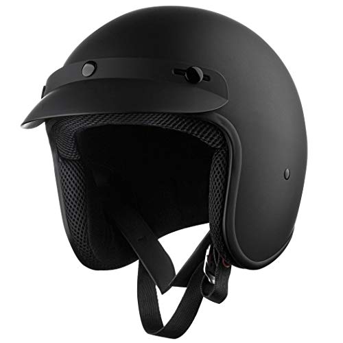 Cartman Half Face Motorcycle Helmet - Matte Black