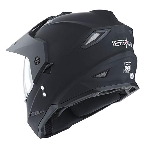1Storm Full Face Dual Sport Motorcycle Helmet, Black