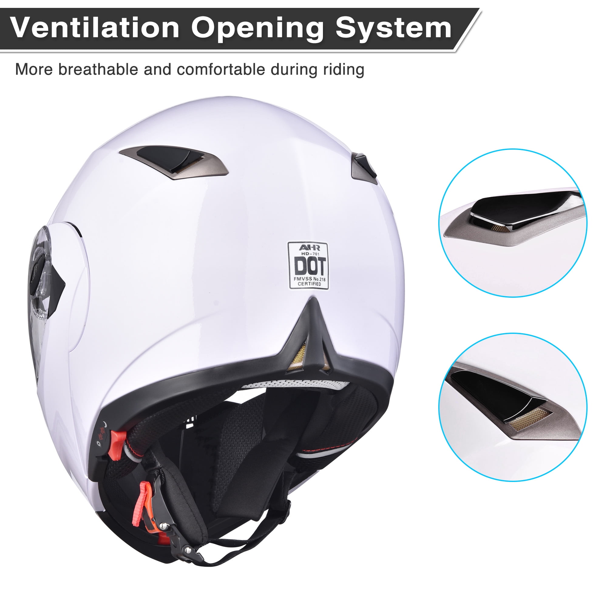 AHR Dual Visor Flip Up Full Face Helmet