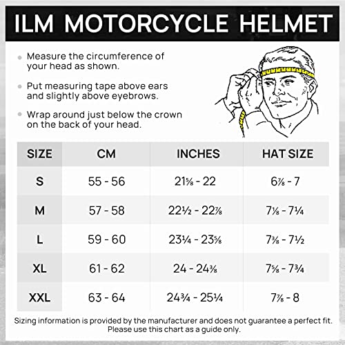 ILM Modular Full Face Motorcycle Helmet - Matte Black