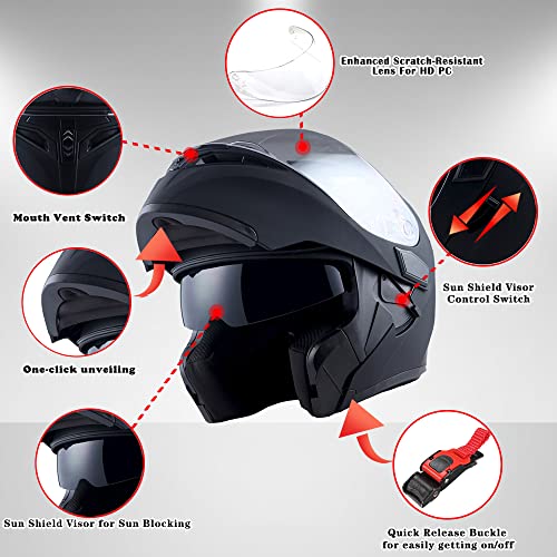 1Storm Modular Full Face Helmet with Dual Visor