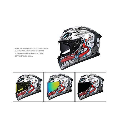 MotuoMr Full Face Motorcycle Helmet - Black Mirror