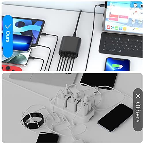100W 6-Port USB C Charging Station - Fast Charger