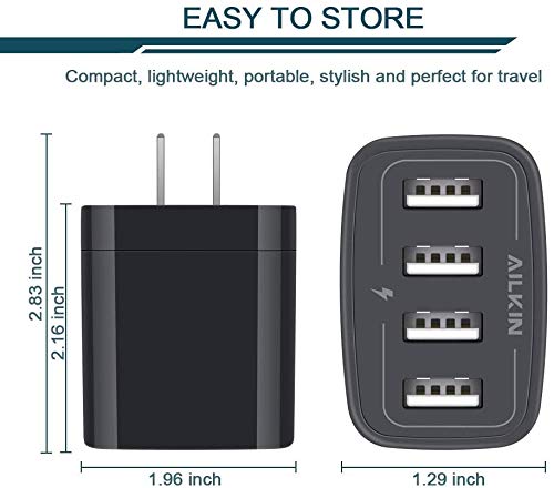Ailkin 4-Port Fast Charging USB Wall Adapter