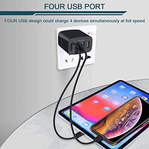 Ailkin 4-Port Fast Charging USB Wall Adapter