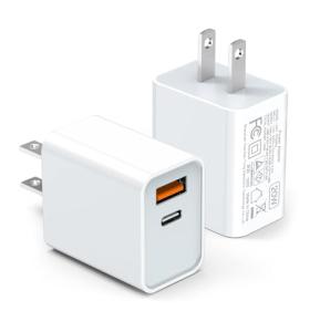 20W Dual Port USB C Wall Charger, 2-Pack