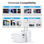 20W Dual Port USB C Wall Charger, 2-Pack