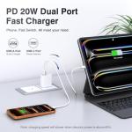 20W Dual Port USB C Wall Charger, 2-Pack
