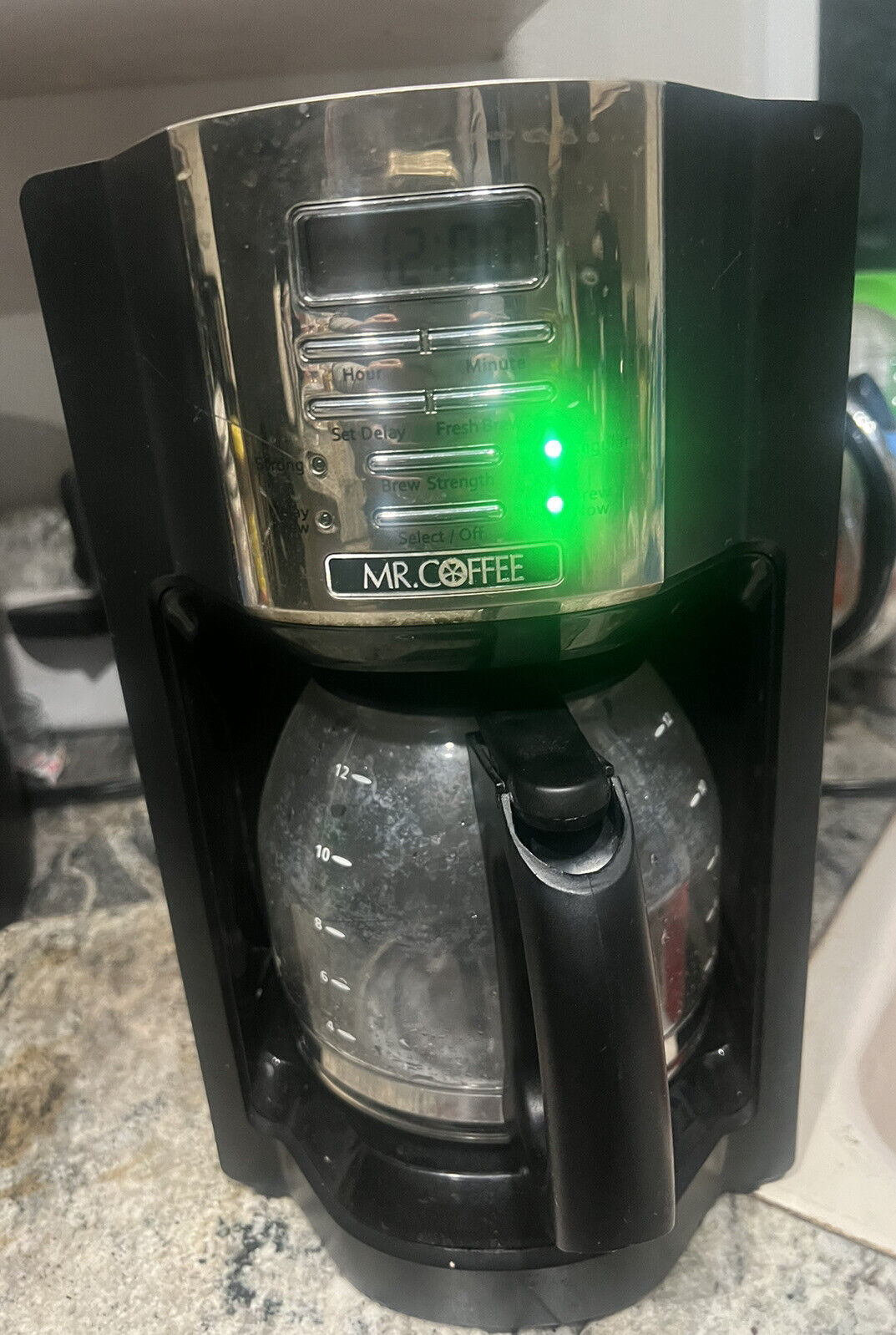 12-Cup Programmable Coffeemaker, Rapid Brew, Brushed Metallic