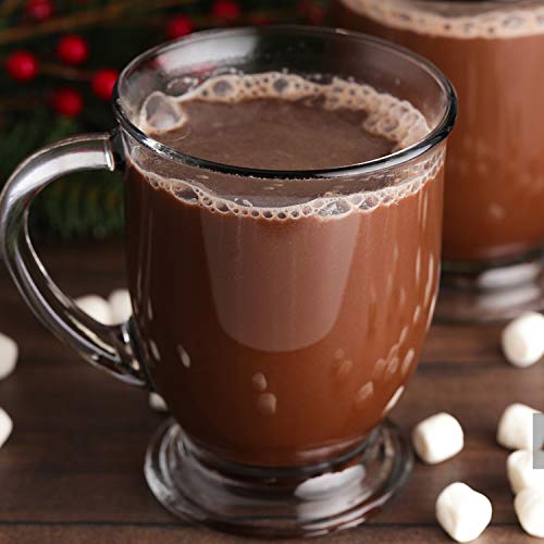 Set of 6 Clear Glass Coffee Mugs 15oz