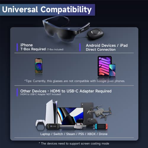 TQSKY T1 AR Glasses with 1080P Virtual Display