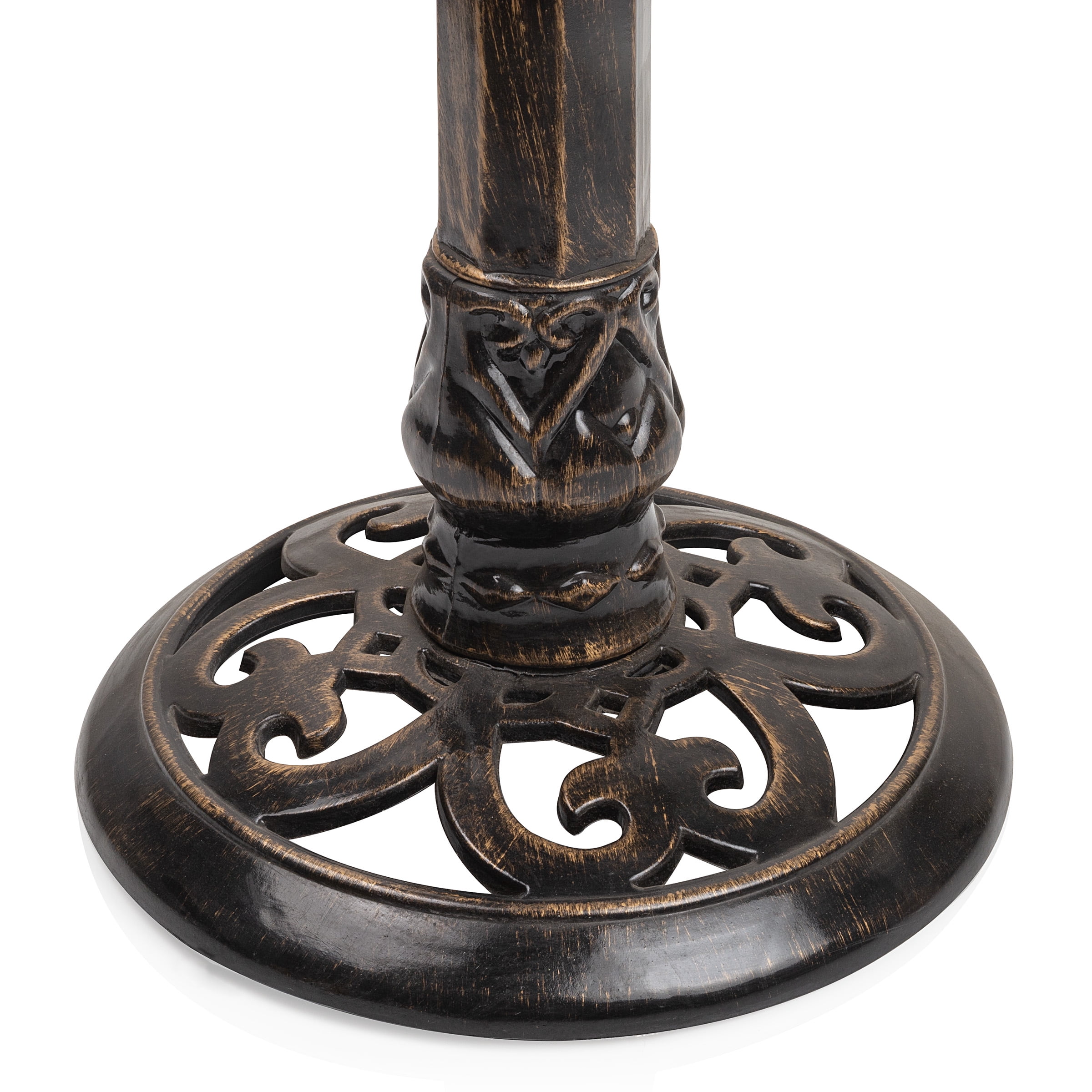 Bronze Bird Bath with Bird Figurine