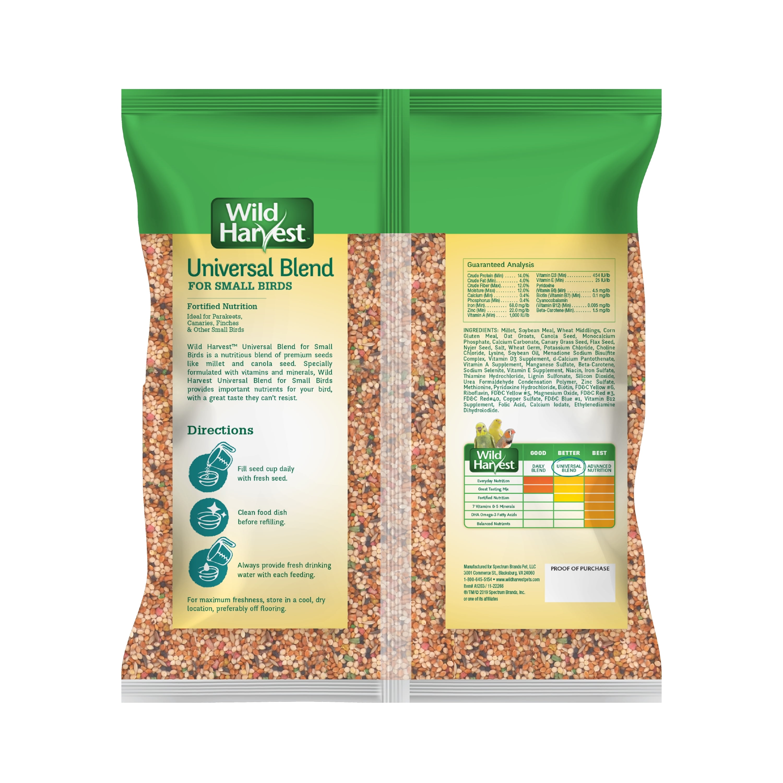 Wild Harvest Universal Blend for Small Birds, 3 lbs