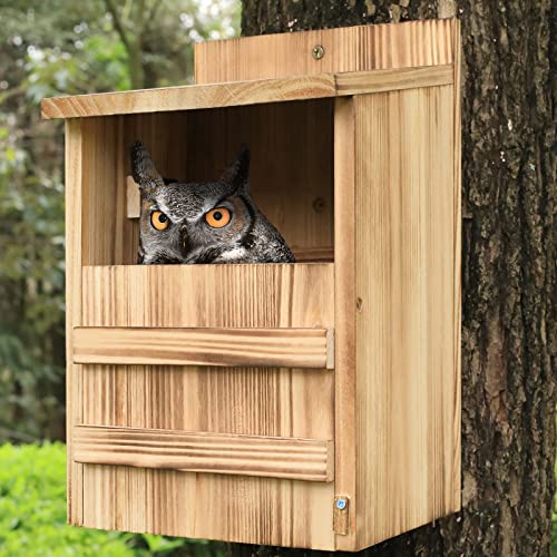 Outdoor Owl House - Rectangular Wood Nesting Box