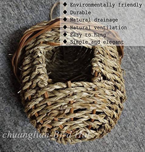 Teardrop Eco-Friendly Bird Hut - Natural Grass Material