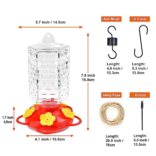 Glass Hummingbird Feeder with 5 Feeding Stations