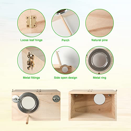 Transparent Parakeet Nesting Box with Perch