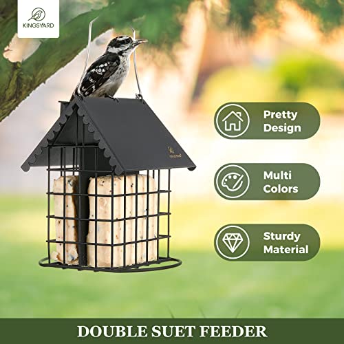 Kingsyard Metal Suet Bird Feeder with Roof