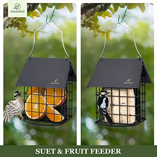 Kingsyard Metal Suet Bird Feeder with Roof