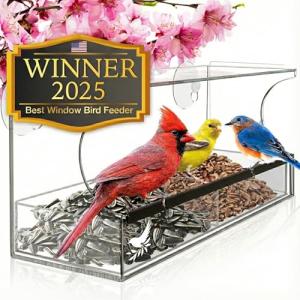 Nature's Hangout Window Bird Feeder with Suction Cups