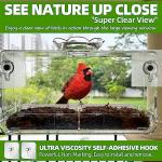 WENMIXER Window Bird Feeder with Self-Adhesive Hooks