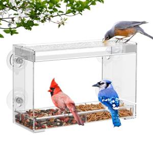 Havenature Clear Window Bird Feeder with Suction Cups