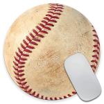 Baseball-Themed Round Mousepad for Desk Setup