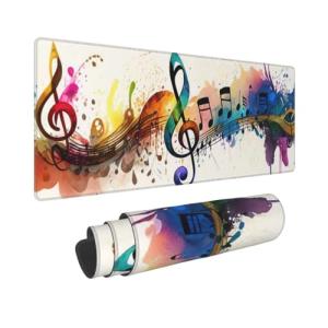 Large Music Note Gaming Mouse Pad with Non-Slip Base